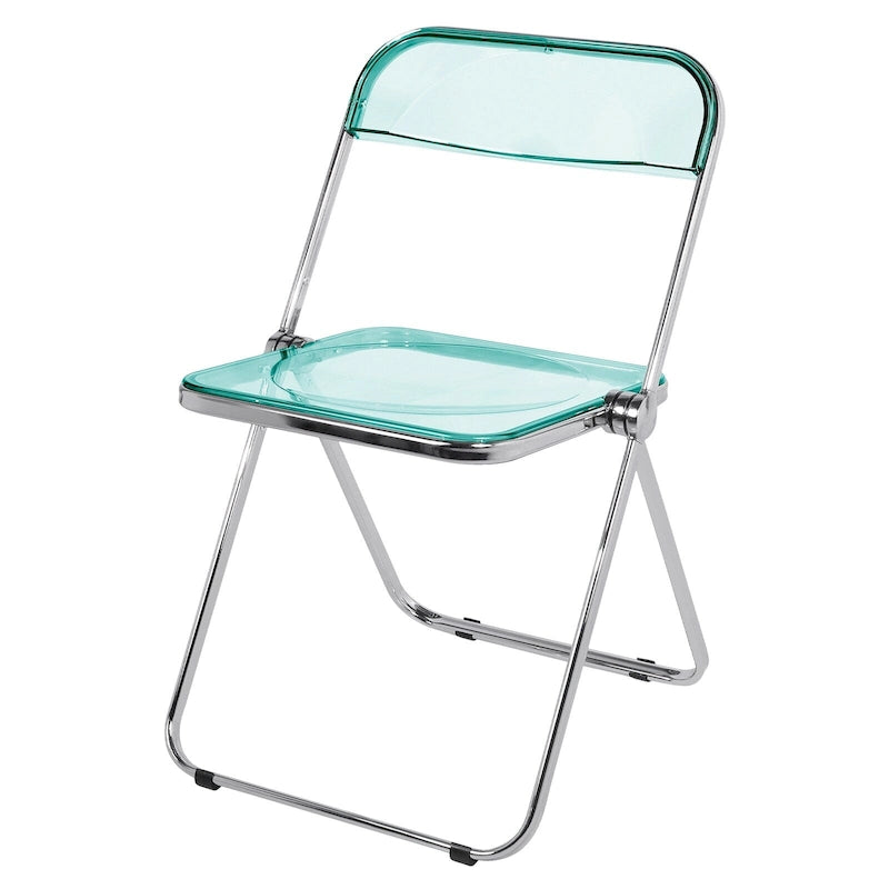 Transparent Acrylic Stackable Folding Dining Chair with Metal Frame