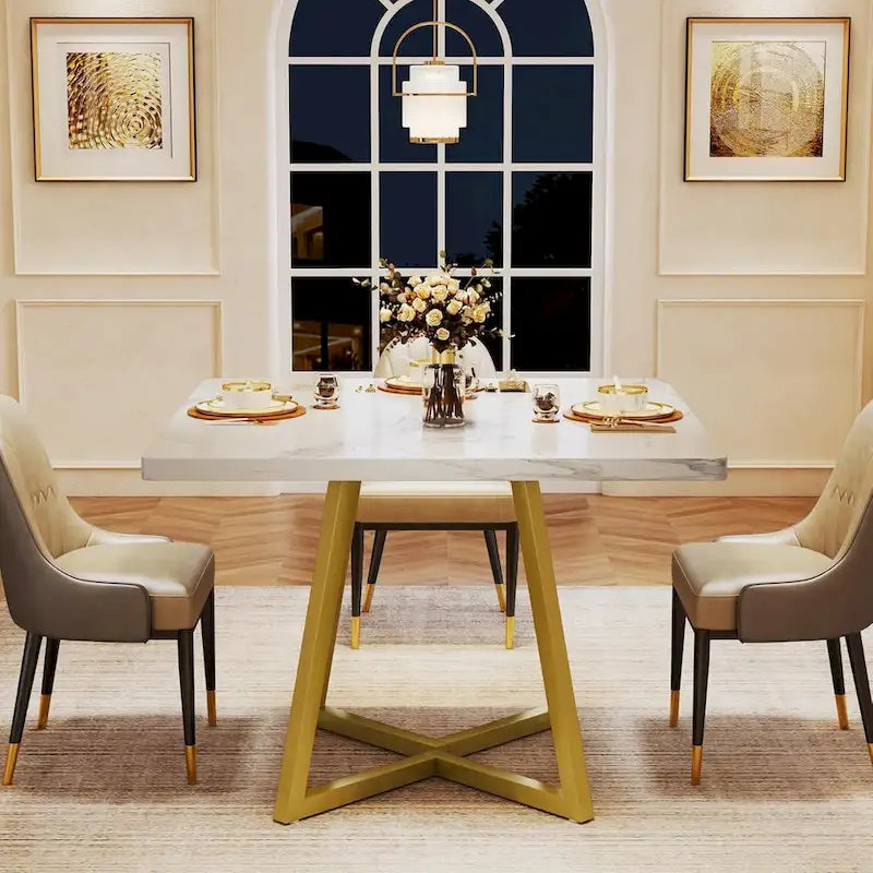 31.5 Inch Wood Square Dining Table with Black Metal Frame