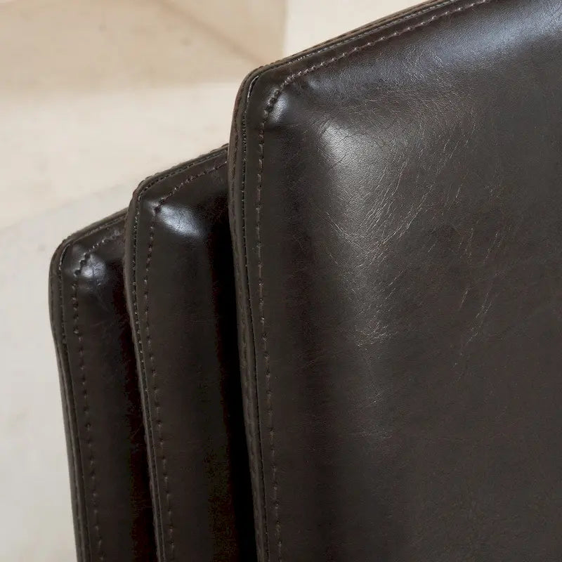 Bonded Leather Stackable Dining Chairs Set of 4