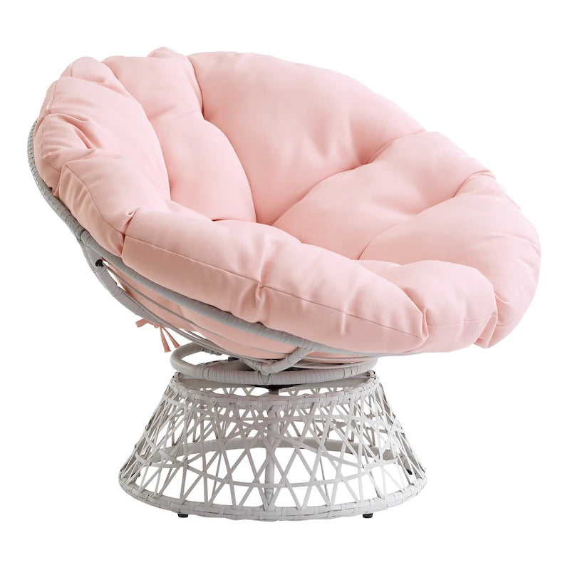 Modern Woven Wicker Papasan Chair with Cushion Bohemian Style