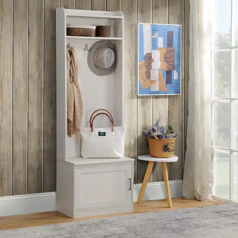 Rustic Hall Tree with Shoe Storage Bench Entryway Bench with Coat Rack