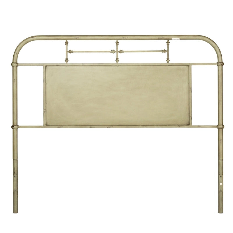 Distressed Metal King Headboard Classic Vintage Style Bedroom Furniture