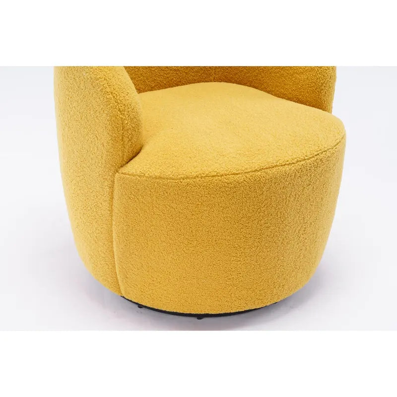Swivel Accent Armchair Barrel Chair with Black Powder Coating Base