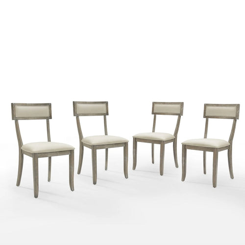 4-Piece Dining Chair Set Upholstered Klismos Style with Padded Seat