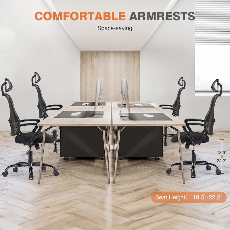 High Back Ergonomic Mesh Office Chair with Adjustable Headrest and Lumbar Support